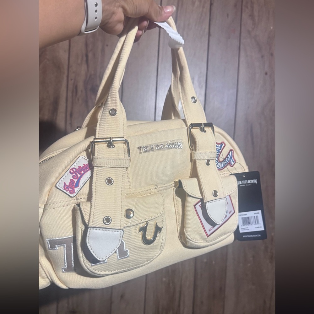 Viral True Religion Yellow Shoulder Bag with Silver Accents - Picture 6 of 7